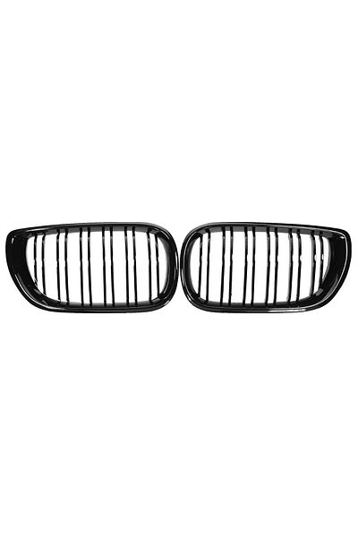 Choice Sku367959 Pair Car Front Kidney Grills Gloss Black 2 Slat Hood Grill For Bmw 3 Series E46 4 Door 200