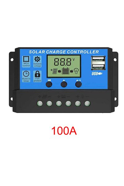 Choice 10/20/30/40/50/60/100A Solar Charge and Discharge Controller LCD Display Dual USB Auto Solar Cell...