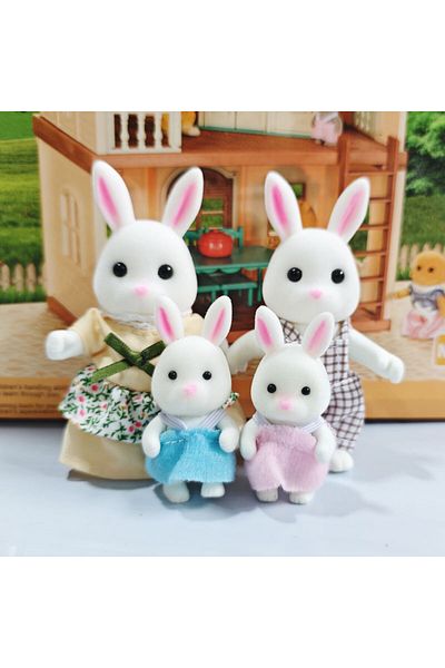 Choice White Rabbit Family Dollhouse 1:12 Simulation Forest Family Doll Reindeer Panda Animal Figures Minia