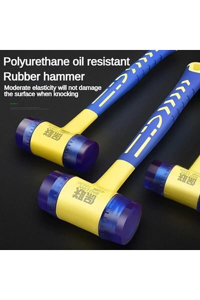 Choice Blue 1 Double Headed Installation Hammer, 25mm Rubber Hammer With Rubber Handle, Detachable Insulat