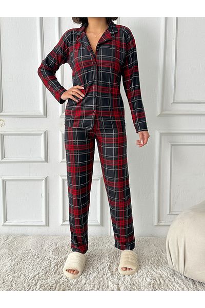 prova Suede Plaid Long Sleeve Pajamas Set Misspt5660