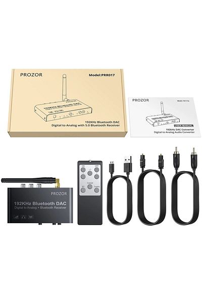 Choice محول رقمي تناظري Pst173b Prozor Dac مستقبل بلوتوث 5.0 مدمج 192 كيلو هرتز من Toslink المحوري الرقمي إلى التناظري