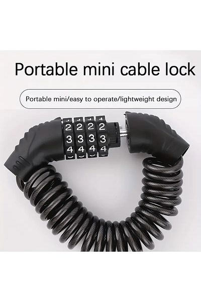 Choice 1pc Bicycle Lock Wire Rope Chain Lock Combination Lock Mountain Bike Motorcycle Anti-theft Passwo...