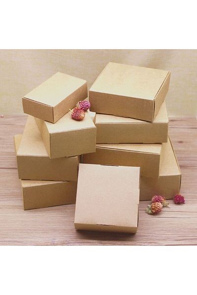Choice Khaki 10x6x3cm 10pcs/lot Kraft Gift Paper Box Mult Size White Paper Cardboard 2 Colour Option