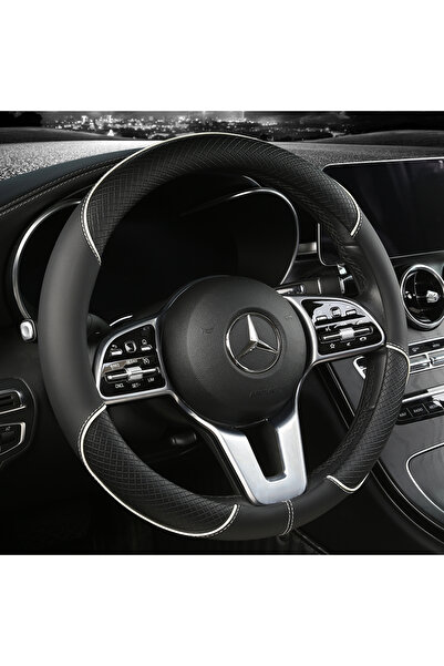 Choice غطاء عجلة قيادة من الجلد الماسي مناسب عالميًا لجميع المواسم مقاس 14.5-...