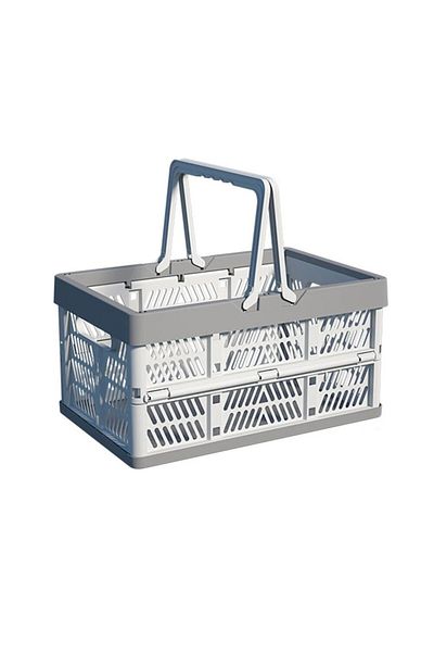 Choice Grey Large 1pc Folding Portable Fruit And Vegetable Storage Basket Sundry Arrangement Thickened Plas