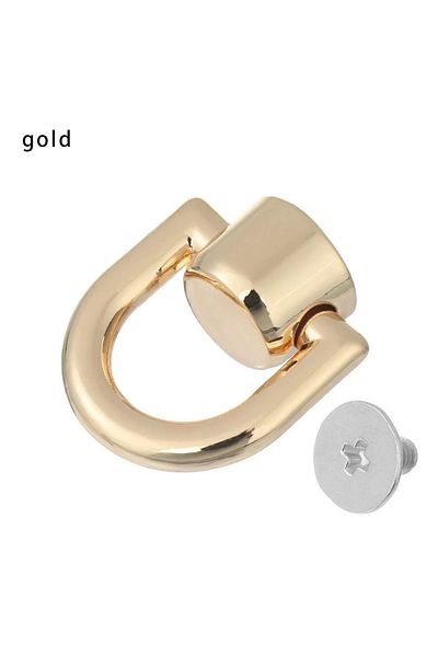 TELUNSI Gold 4pcs Metal Bag Rivet Nail Buckle Studs Button Handbag Belt Hanger Leather Craft Luggage Bag Buc