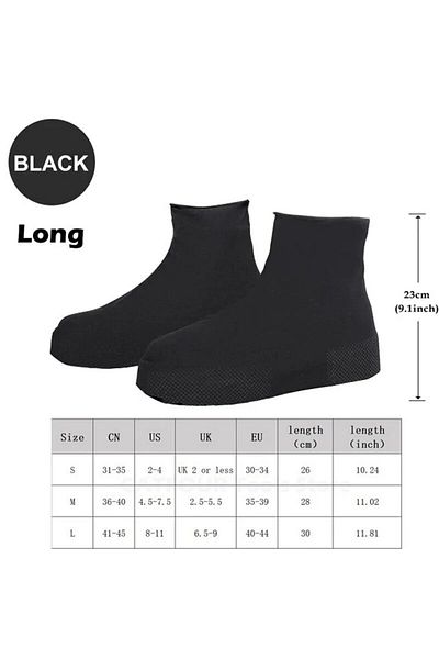 Choice A Pair Black L Waterproof Silicone Shoe Covers Protector Anti-slip Boot For Outdoor Rainy Day Reusab