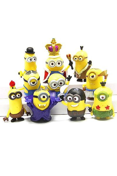 Choice 10pcs Set 12pcs/set Kawai Miniones Anime Figure Toys 3d Eye Despicable Miniones Action Figures Class