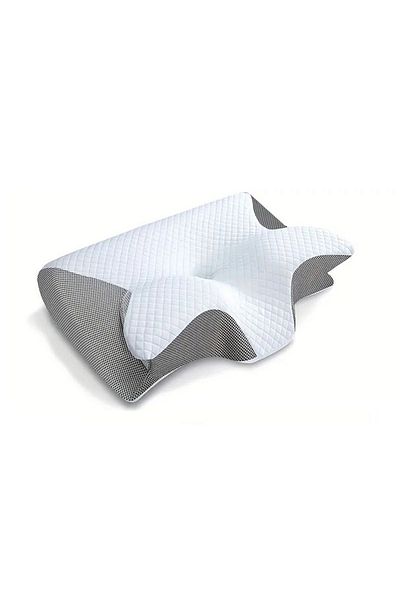 Choice Light Gray 1pc Memory Foam Cervical Pillow, 2 In 1 Ergonomic Contour Orthopedic Pillow For Neck Pain