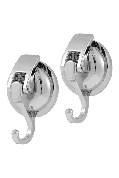 Choice Silver 2pcs Suction Cup Hooks For Shower Heavy Duty Vacuum Shower Hooks For Inside Shower Super Suct
