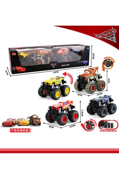 Choice 4pcs 1box Disney Pixar Cars Set Lightning Mcqueen Figures Jackson Storm Mack Uncle Truck Pull-back C