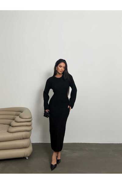 kenza'a Γυναικείο ισπανικό πλεκτό φόρεμα με μοτίβο μανίκι