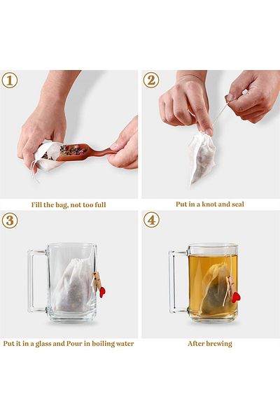 Choice 100PCS ( 7x9CM ) JJYY 100 Pcs Disposable Tea Bags Filter Bags for Tea Infuser with String Heal Seal,