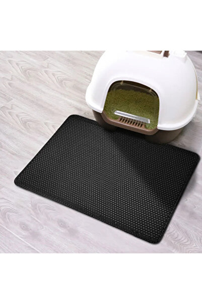 Choice20 سجادة رمل للقطط سوداء مقاس 60×90 سم مع هدية، مزدوج ، مقاومة للماء، م...