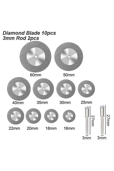 atooltour Diamond Blade 10pcs Diamond Blade Cut Off Disc Wheel Circular Saw Rotary Tool Disk Mini Drill Wood S