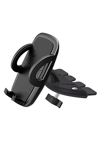 Choice حامل هاتف أسود متين بفتحة قرص مضغوط، بتصميم سهل الاستخدام بيد واحدة، م...