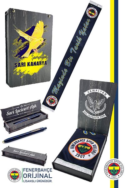 Fenerbahçe Αδειτωμένο Σετ Σάλι Αμφίπλευρο Σάλι + Μολύβι με άκρο