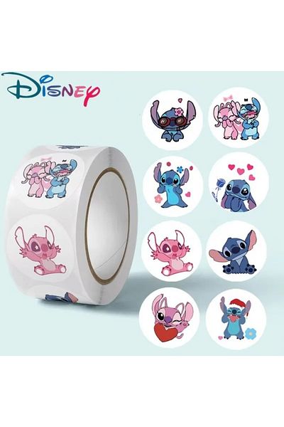 Choice Stitch Stickers Kawaii 500pcs Disney Stitch Diy Stickers Anime Seal Label Decorative Cartoon Kids Pa