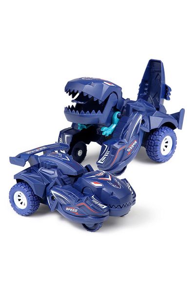 Choice Blue 2 In 1 Dinosaur Deformation Car Model Toy For Boys One Step Action Collision Transformation Min