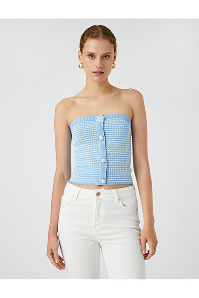 Koton Кроп-топ Melis Agazat X Koton на шнурівці без бретелей з трикотажу