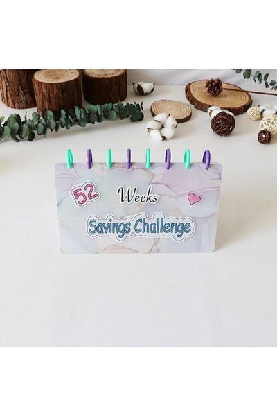 Choice Color 1pc 52 Week Money Saving Challenge Binder Reusable Budget Binder Storage Challenge Book Toy
