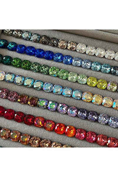 choice2 50Pcs 10mm Mix Color 50Pcs Mix Color Cushion Cut Glass Fancy Rhionest...