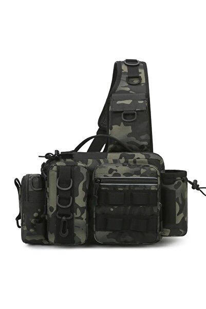 Choice حقيبة ظهر سوداء لأدوات الصيد وصندوق الطُعم وحقيبة تخزين المعدات وحقيبة...