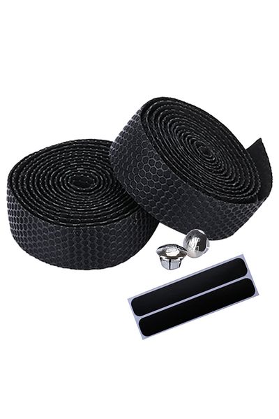 Choice 510149-شريط مقود دراجة طريق Bucklos باللون الأسود، شريط مقود جل السيليكا المضاد للانزلاق، ممتص للصدمات C