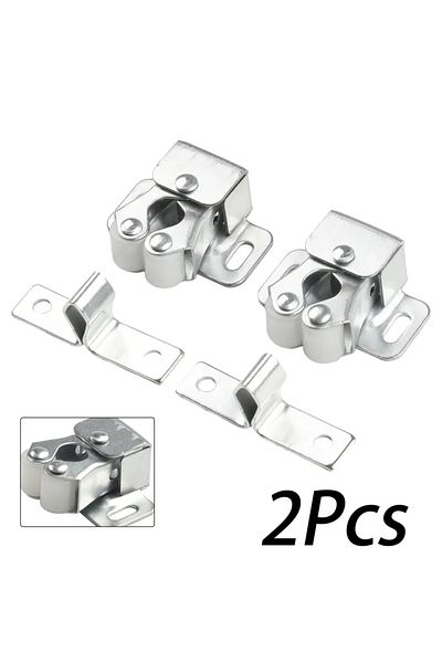 Choice Silver 2 Pairs Press The Home Wardrobe Door Buckle Touch The Bead Magnetic Dual Wheel Spring Fixed L