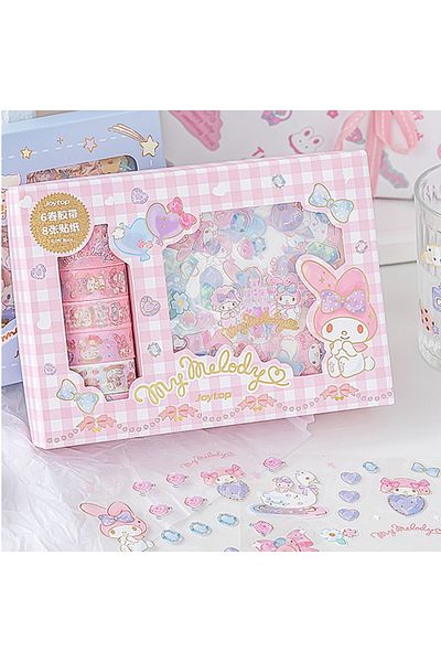 Choice Melody Sanrio Kuromi Cinnamoroll Melody Stickers Gift Box Kawaii Anime Hand Account Guka Decoration