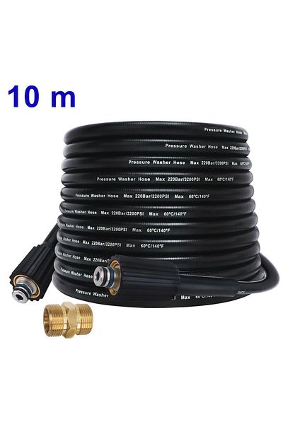 BEAR FORCE 10m High Pressure Washer Hose Cord Pipe Carwash Hose Water Cleaning Extension Hose M22-pin 14/15 For