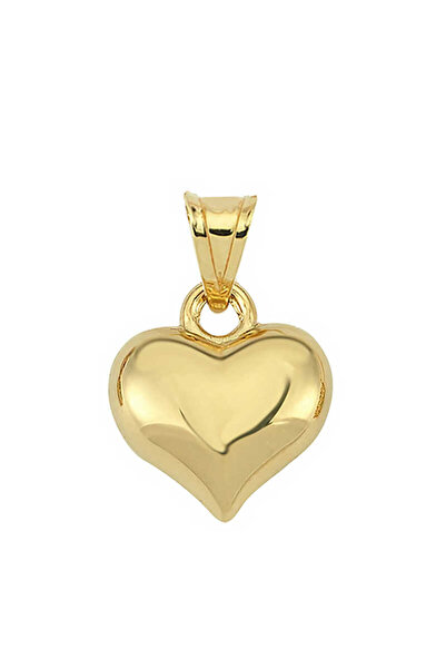STİLLOVE Gümüş Küçük 3 Boyutlu Gold Kalp Kadın Kolye Ucu Sl5789