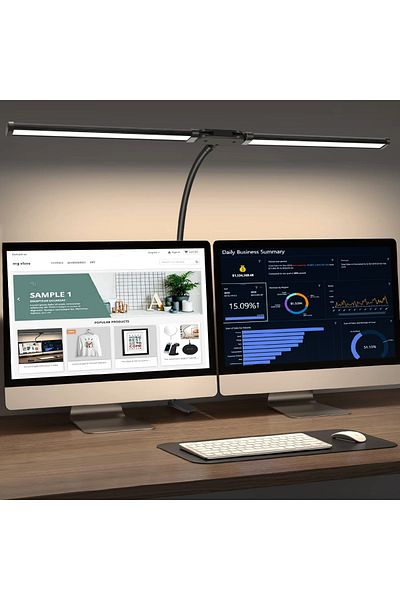 DBF Double-head Black Double Single Head Led Clip Desk Lamp Dimmable Computer Table Lamps Monitor Light