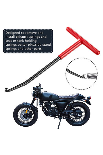 DUTRIEUX قطعة واحدة من خطاف تثبيت عادم الدراجة النارية، خطاف سحب زنبرك أنبوب ...