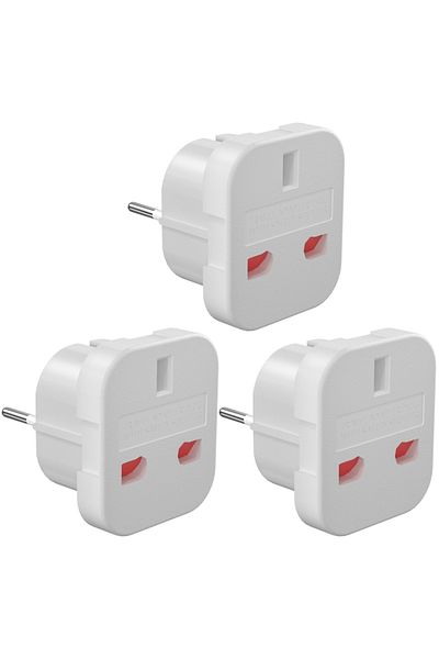 Choice White 240v 3pcs Uk To Eu Plug Adapter Euro Travel Adapter Converter England To Germany/europe Electr