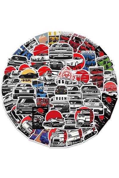 Choice 50pcs 50pcs Japan Jdm Racing Car Anime Graffiti Sticker Laptop Motorcycle Car Skateboard Waterproof
