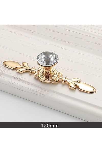 Odavis Gold 120mm Luxury Diamond Crystal Handles Knobs Shoebox Cabinet Closet Door Drawer Knobs Wardrobe