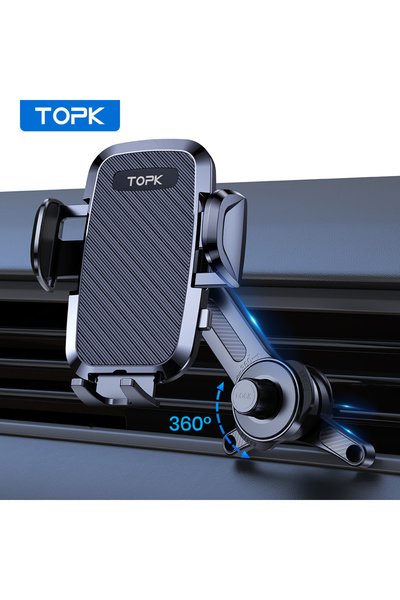 Choice حامل هاتف للسيارة TOPK بفتحة تهوية الهواء، دعم ثلاثي النقاط، ذراع ممتد...