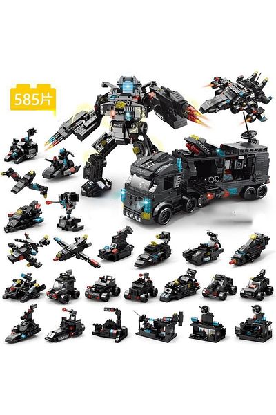 Choice 585pcs Compatible With Lego 585pcs City Police Station Swat Truck Car Building Blocks Diy Toys For B