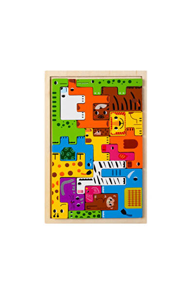 Choice حيوانات مونتيسوري شخصيات حيوانات النقل ألغاز خشبية كتل روسية ألغاز حيو...