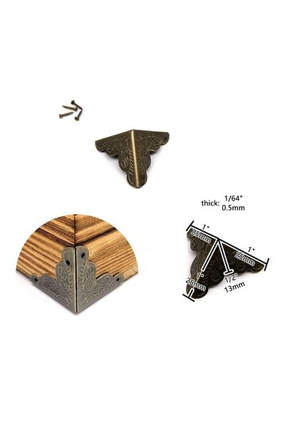 Choice 12pcs Wooden Box Corner Protector Cover Guard with Nail for Jewelry Chest Wine Gift Case Decorati...