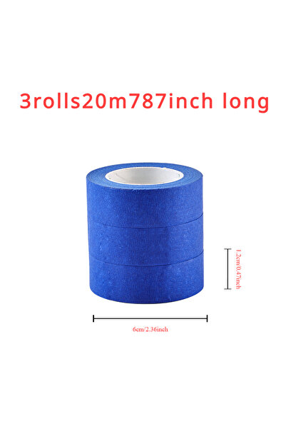 Choice 1.2 سم × 20 متر - 3 لفات 3 لفات/مجموعة شريط طلاء متعدد الأسطح سهل الإز...