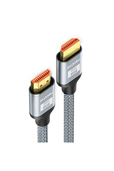 Choice كابل تلفزيون عالي الدقة 8K بطول 0.5 متر باللون الرمادي 0.5-1.5 متر، 60 هرتز، 2.1 فولت، 4K، 144 هرتز، تلفزيون ثلاثي الأبعاد عالي السرعة لشاشة الكمبيوتر وجهاز العرض
