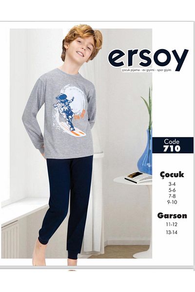 Ersoy Çocuk Giyim 100% Cotton Boys' Pajamas Set