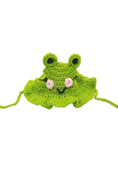 Choice1 S Frog Hand-made Cat Hat Elastic Woven Cap Pet Hat Puppy Kitten Headw...