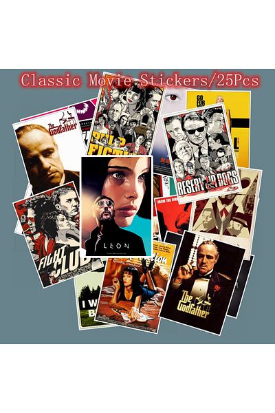 Choice D116(25PCS) 25pcs Classic Movie Stickers For Luggage Laptop Art Painting Kill Bill Pulp Fiction Post
