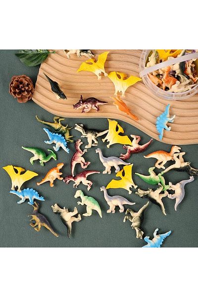 Choice 20pcs Random Style 20pcs Dinosaurs Toys Set-solid Dinosaurs Figures, Realistic Dinosaurs Trees & Roc