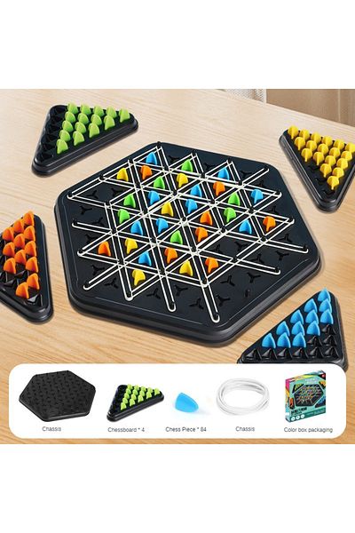 XMSJ Style A New Geometry Chain Chess Puzzle Triangle Chess Desktop Game Rubber Band Training Family Inte