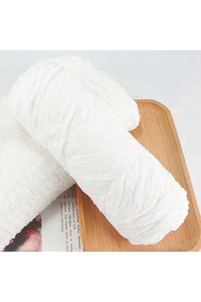 Choice White 95g Chenille Soft Velvet Yarn Blended Knitting Wool Crochet Handmade Scarf Coat Baby Blanket A